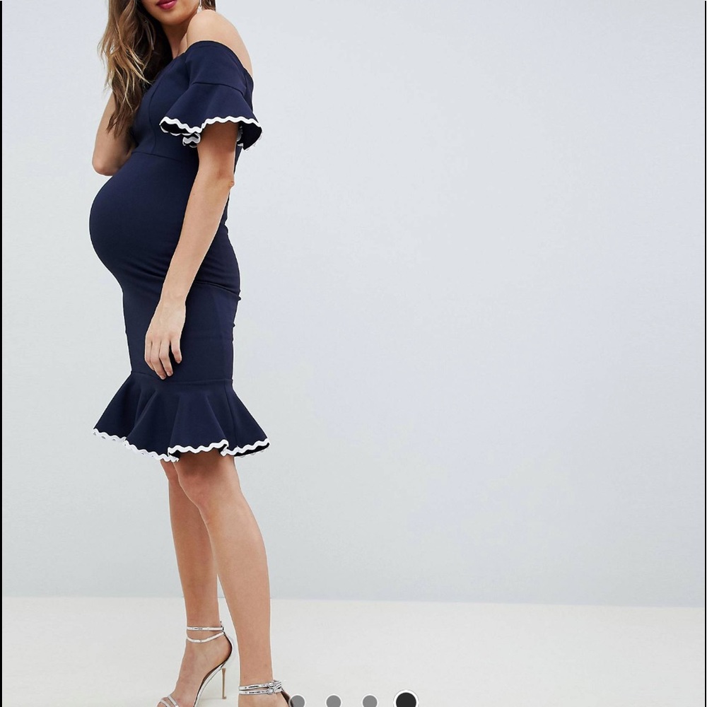 ASOS maternity navy blue maternity dress. Wore once for my baby shower.
